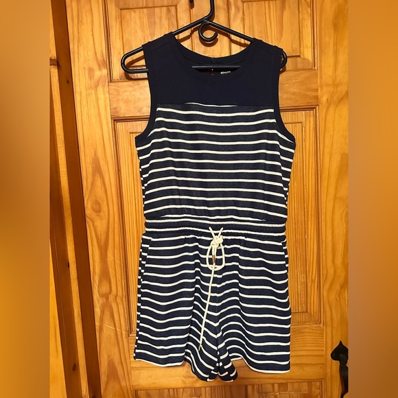 Sonoma Goods For Life Pants - Navy and White Striped Terry Romper